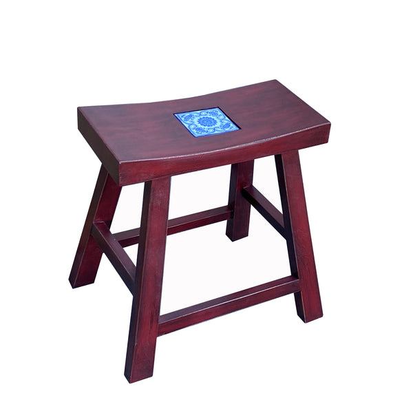 Handmade Blue White Porcelain Art Top Brick Red Single Seat Stool cs7356S Handmade Blue White Porcelain Art Top Brick Red Single Seat Stool cs7356S