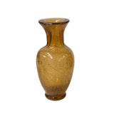 Light Smoky Quartz Crackle Pattern Peking Glass Accent Vase ws2577S