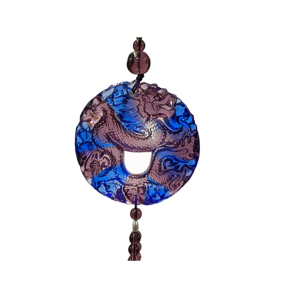Crystal Glass Fengshui Fortune Purple Dragon Theme Gift Decor Tassel ws2174S Crystal Glass Fengshui Fortune Purple Dragon Theme Gift Decor Tassel ws2174S