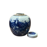 Chinese Hand-paint 8 Immortal Blue White Porcelain Ginger Jar ws2819S
