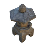 Chinese Gray Brown Hexagon Stone Lamp Garden Lantern cs7096S