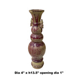 Handmade Ceramic Vase Decorative Narrow Tall Distressed Plum Purple Tan Mix Color Elephant Head Accents Decor ws1509S