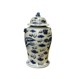 Chinese Blue & White Dragon Phoenix Porcelain Small Temple General Jar ws2880S