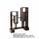 Classic Asian Rectangular Tabletop Curio Display Stand – Mahogany Stain Finish ws1734S