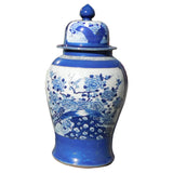 Chinese Handmade Blue & White Porcelain Flower Bird Large Temple Jar cs1193AS