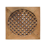 Chinese Handmade Rustic Flower Star Geometric Wood Panel cs1468S
