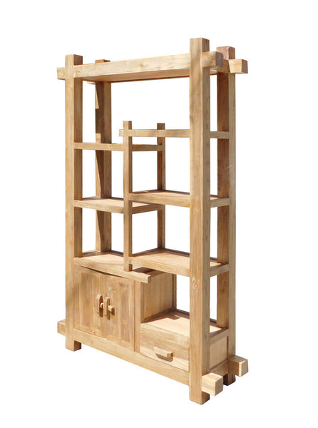 Rustic Raw Wood Open Shelf Bookcase Display Cabinet cs1551S Rustic Raw Wood Open Shelf Bookcase Display Cabinet cs1551S