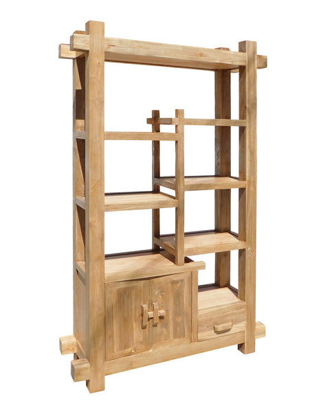 Rustic Raw Wood Open Shelf Bookcase Display Cabinet cs1551S Rustic Raw Wood Open Shelf Bookcase Display Cabinet cs1551S