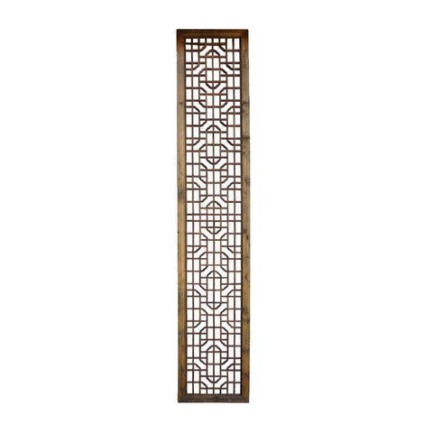 Chinese Rustic Wood Geometric Long Wood Panel cs1565S