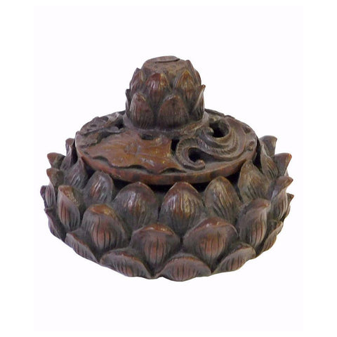 Chinese Handcarved Bamboo Lotus Petal Container