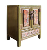 mustard green - end table- nightstand