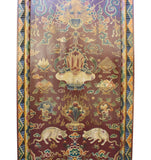 Tibetan antique painting panel - dragon -foo dog - elephant