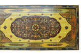 Chinese Tibetan Horizontal Yellow Floral Graphic Wood Panel cs2873S