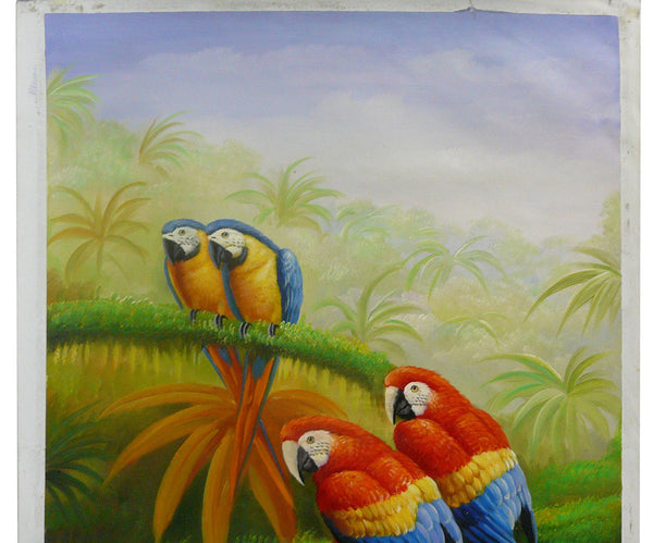 Oil Paint Canvas Art Four Beautiful Tropical Parrots Wall Decor cs322S Oil Paint Canvas Art Four Beautiful Tropical Parrots Wall Decor cs322S