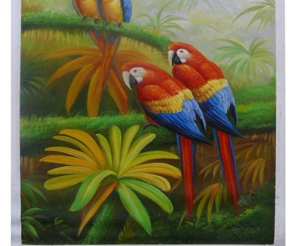 Oil Paint Canvas Art Four Beautiful Tropical Parrots Wall Decor cs322S Oil Paint Canvas Art Four Beautiful Tropical Parrots Wall Decor cs322S