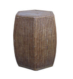 hexagon bamboo style ceramic stool