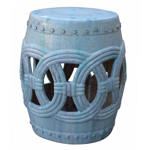 Chinese Cream White Coin Pattern Round Clay Ceramic Garden Stool cs3299S Chinese Cream White Coin Pattern Round Clay Ceramic Garden Stool cs3299S