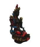Crystal Glass Color Paint Small Chinese Sitting Tibetan Tara Buddha Statue cs3359