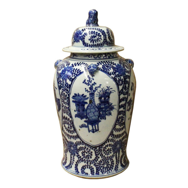 Chinese Blue & White Flowers Theme Porcelain Large General Jar cs3560S Chinese Blue & White Flowers Theme Porcelain Large General Jar cs3560S