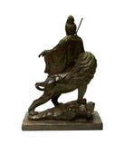 bronze Kwan Yin on lion - Bodhisattva -  goddess of mercy - goddess of compassion