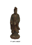 Chinese Rustic Distressed Finish Wood Kwan Yin Bodhisattva Statue cs4040S