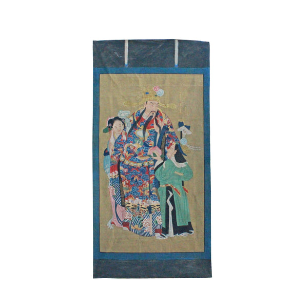 Chinese Large Vintage Canvas Color Ink God Of Fortune Painting Art cs4309S Chinese Large Vintage Canvas Color Ink God Of Fortune Painting Art cs4309S