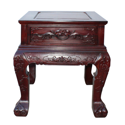 thick rosewood end table - side table 