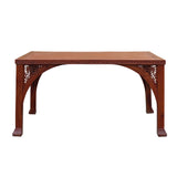 Chinese Yellowish Brown Rosewood Rectangular Dining Table Set 6 Chairs cs4887S
