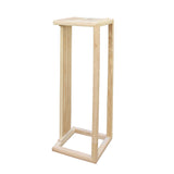 31.5" Chinese Handmade Natural Wood Tone Square Side Table Plant Stand cs4946BS
