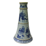 Chinese Blue & White Porcelain Round Scenery Graphic  Candle Holder cs4996S