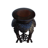 Chinese Huali Rosewood Two Brown Round Curved Legs Plant Stand cs5249S