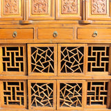Chinese Brown Open Panel Relief Carving Storage Stack Cabinet cs5460S