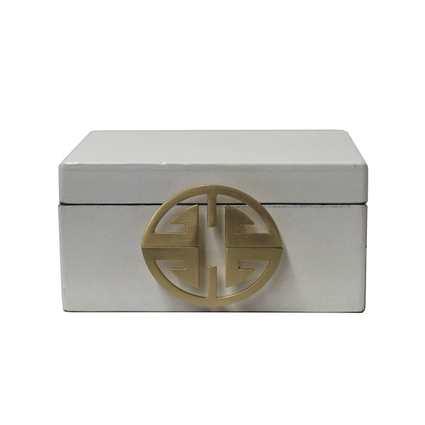 Oriental Round Hardware White Rectangular Container Box Small cs5518AS Oriental Round Hardware White Rectangular Container Box Small cs5518AS