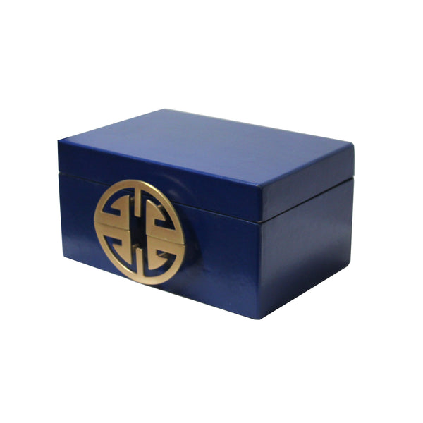 Oriental Round Hardware Royal Blue Rectangular Container Box Large cs5519CS Oriental Round Hardware Royal Blue Rectangular Container Box Large cs5519CS