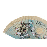 Chinese Handmade Fan Shape Flower Theme Wood Painting cs5636S
