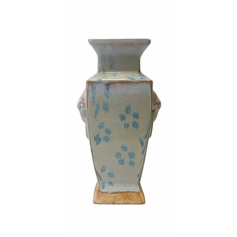 Chinese Rustic Light Blue Glaze Ceramic Vase