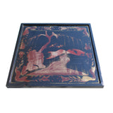 Matte Gold Black Graphic Square Tray Table Cross Metal Leg Base cs5786S