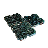 Lot of 3 Chinese Ru-Yi Coin Dark Green Blue Mix Glaze Clay Tiles cs5851S