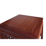 Chinese Light Brown Stain Square Ru Yi Plant Stand Pedestal Table cs5854S