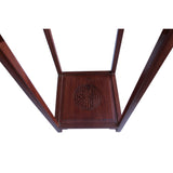 Chinese Light Brown Stain Square Ru Yi Plant Stand Pedestal Table cs5854S