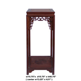 Chinese Light Brown Stain Square Ru Yi Plant Stand Pedestal Table cs5854S