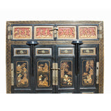 Chinese Black Golden Carving Wood Storage Wardrobe Hutch Cabinet cs5941S