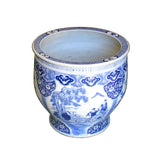 Chinese Blue White Oriental Flower People Scenery Porcelain Pot cs6026S