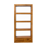 Elm Wood Brown 4 Shelves 2 Drawers Bookcase Display Cabinet cs6032S