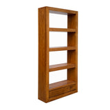 Elm Wood Brown 4 Shelves 2 Drawers Bookcase Display Cabinet cs6032S
