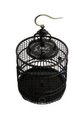 Chinese Tan Rosewood Mother of Pearl Inlay Round Collectable Birdcage cs754S