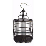Chinese Tan Rosewood Mother of Pearl Inlay Round Collectable Birdcage