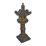 Oriental Zen Gray Stone Hexagon Tower Garden Lantern Statue cs7095S