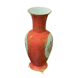 Western Style Porcelain Orange Flower Scenery Round Vase ws2801S