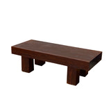 Brown Rectangular Bold Thick Wood Rough Grain Coffee Table Bench cs7282S